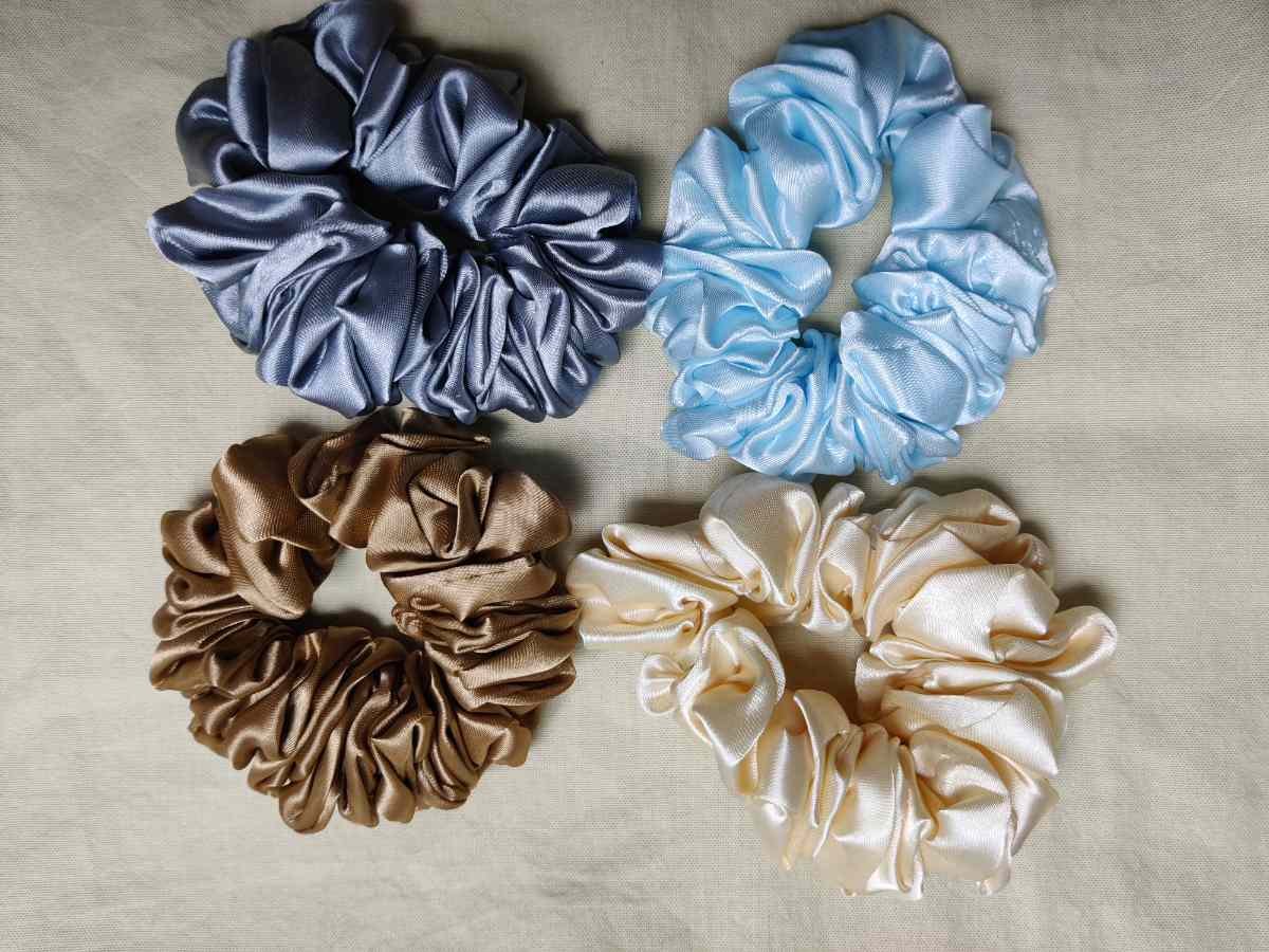 Satin Silk Scrunchies For Women And Girls Set