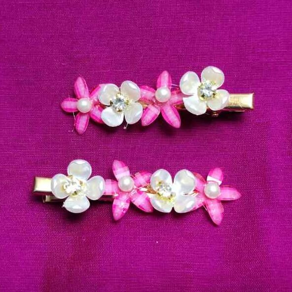 Pink Flower Hair Clip